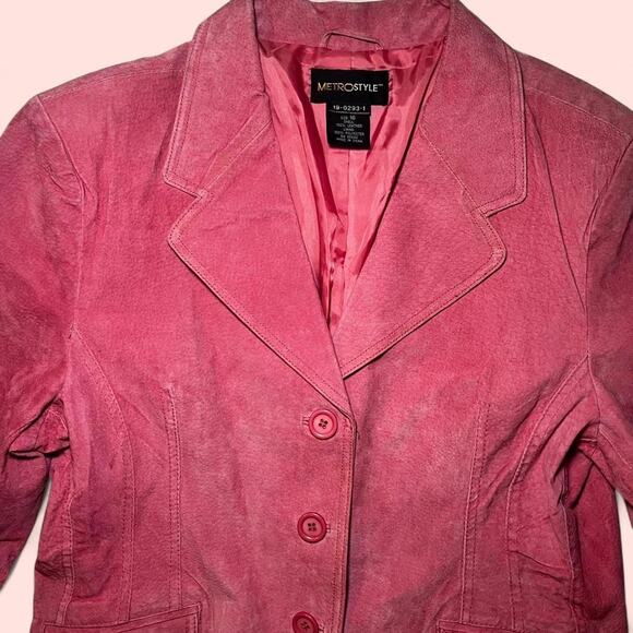 Pink suede leather jacket vintage - Picture 2 of 6